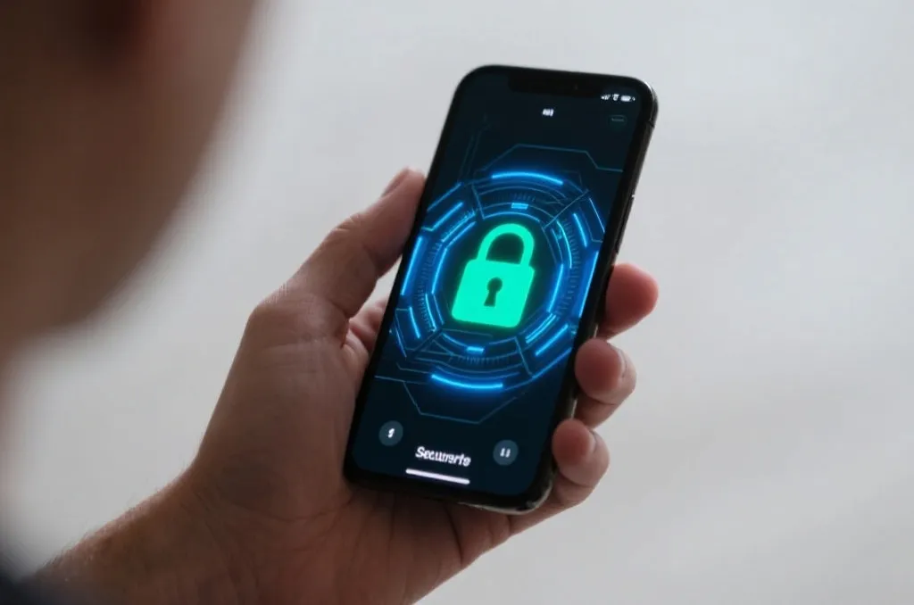 展现移动端安全支付与数据保护的抽象科技概念图