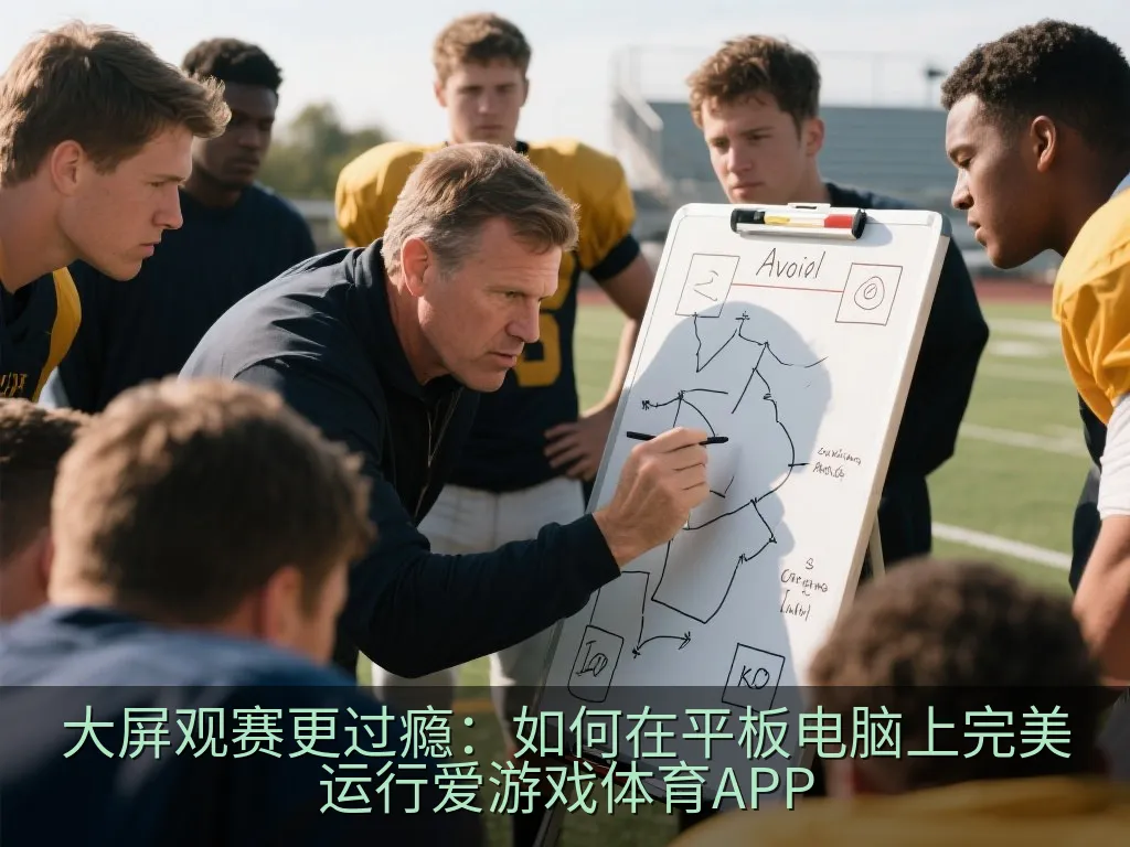 平板电脑分屏显示，左边为体育场3D效果图，右边为丰富的数据图表统计